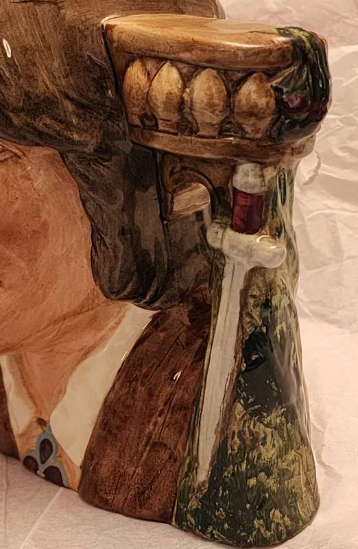 "ROMEO" D6670 - Royal Doulton Character Jug Large -Amazingly lovely, wonderful Balcony handle! WOW