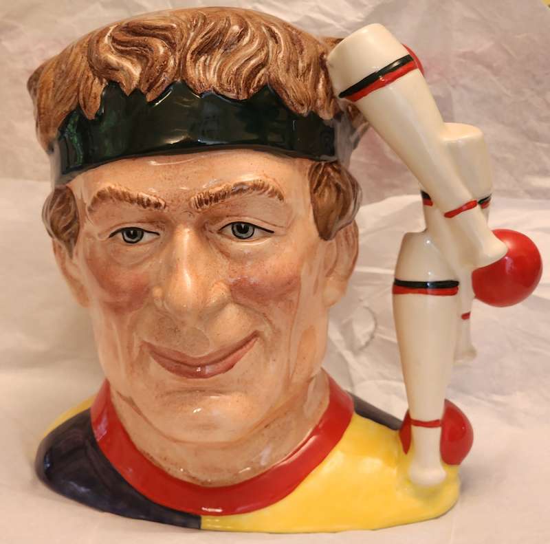 "The JUGGLER"  D6835   Royal Doulton Character Jug Large, with Black Balls & Skittles handle! Superb
