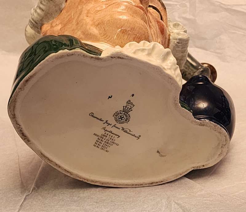 "THE APOTHECARY" D6567- Royal Doulton Character Jug LARGE  with "Mortar & PESTLE handle" fabulous!