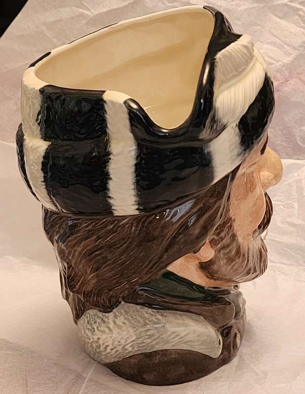 "THE TRAPPER" D6609 - Royal Doulton Character Jug Large - Fabulous "Horn & Pair of SNOWSHOES" handle