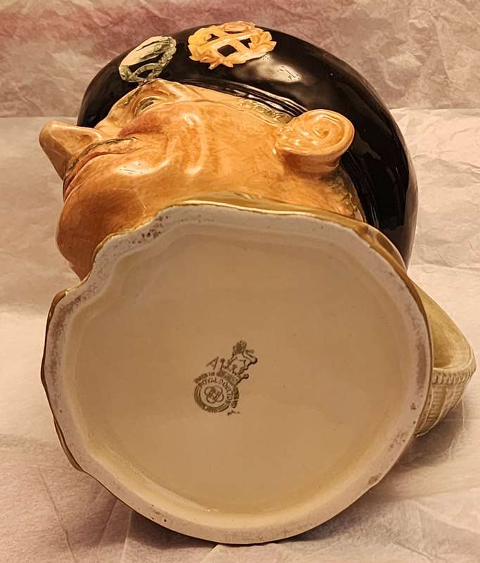 "Monty" D6202 Royal Doulton Character Jug Large, fabulous with Different badge on cap/Handle details