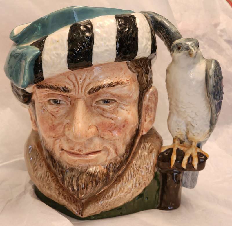 Royal Doulton Character Jug -Falconer D6533 - Large - Super jug, gorgeous Falcon handle, and details