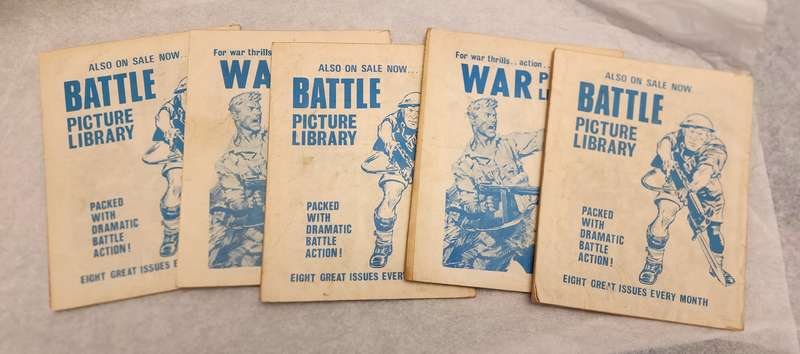 Vintage War Battle Picture Library Comics - Collection of 5 different comics-great bargain lot (5/2)