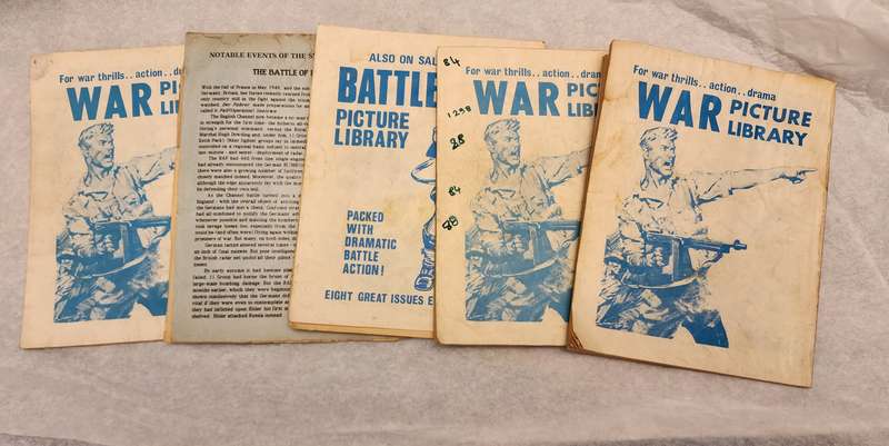 Vintage War Battle Picture Library Comics - Collection of 5 different comics-great bargain lot (5/3)