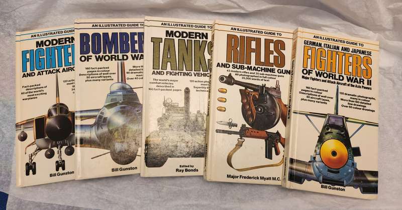 Superb Hardcover Tanks/Rifles/Fighters/Bombers Vintage War related Books-Salamander Series (5) SUPER
