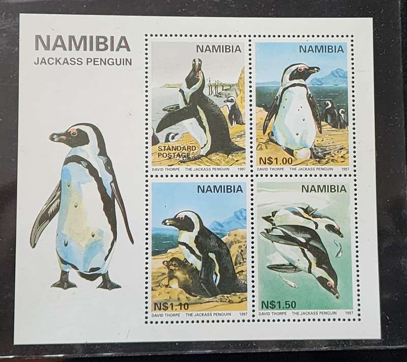 BIRDs - 1997 Stunning NAMIBIA JACKASS PENGUIN M/sheet  Fantastic bargain M/S MNH -WOW!!