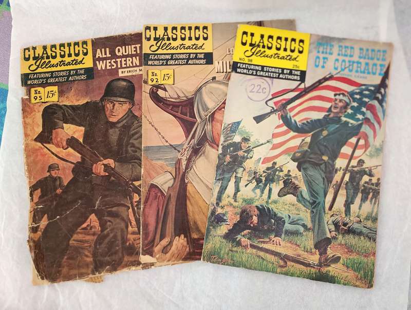 Vintage Selection of Comics -"CLASSICS ILLUSTRATED" No's 92- 114 (10) Fantastic bargain lot,