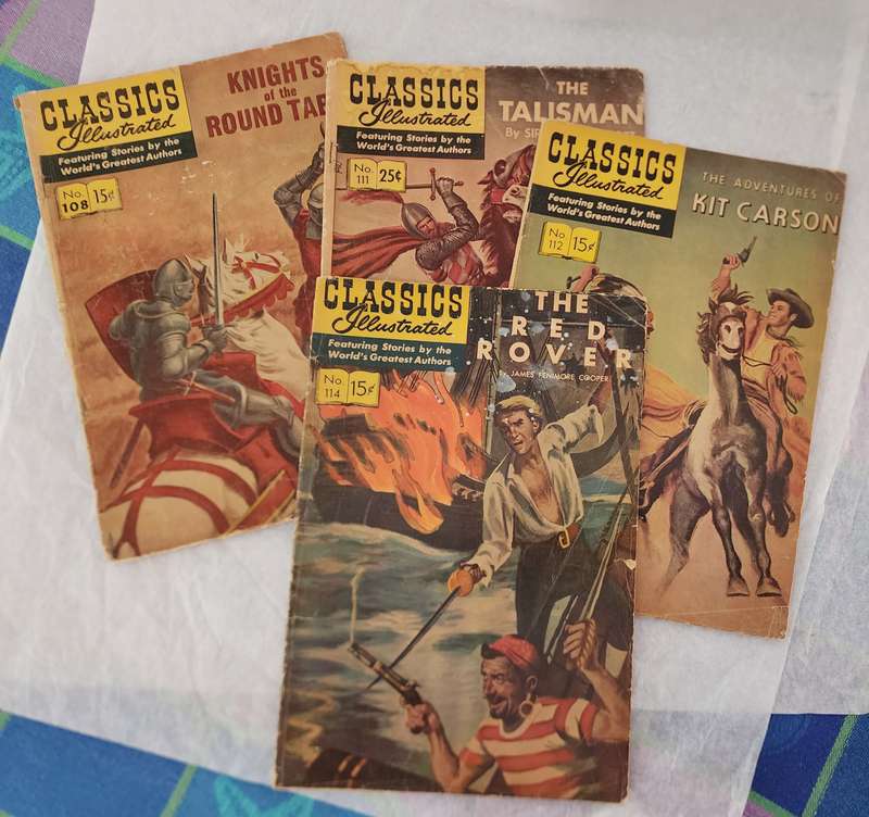 Vintage Selection of Comics -"CLASSICS ILLUSTRATED" No's 92- 114 (10) Fantastic bargain lot,
