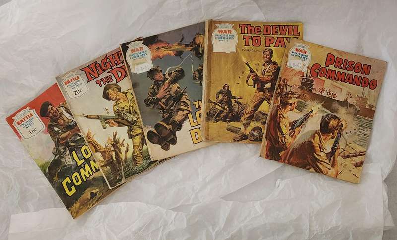 Vintage Picture Library Comics-Selection of 5 SCARCE "WAR Picture Library" WAR comics-Superb 5/5
