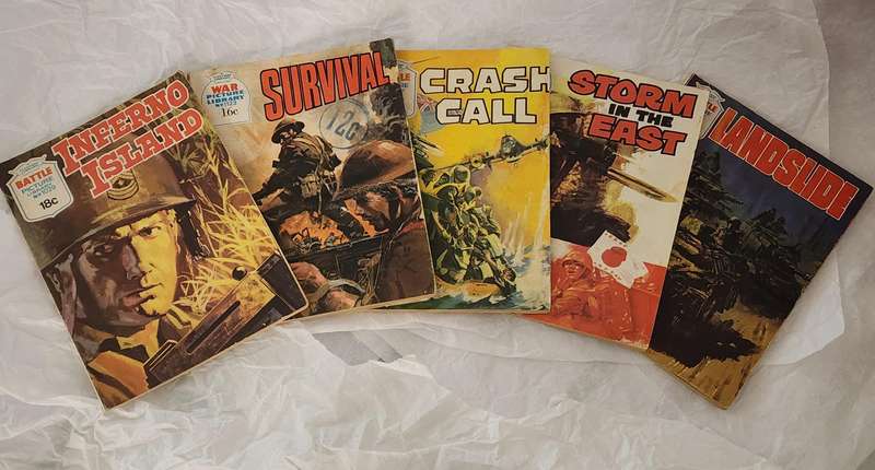 Vintage Picture Library Comics-Selection of 5 SCARCE "WAR Picture Library" WAR comics-Superb 5/3