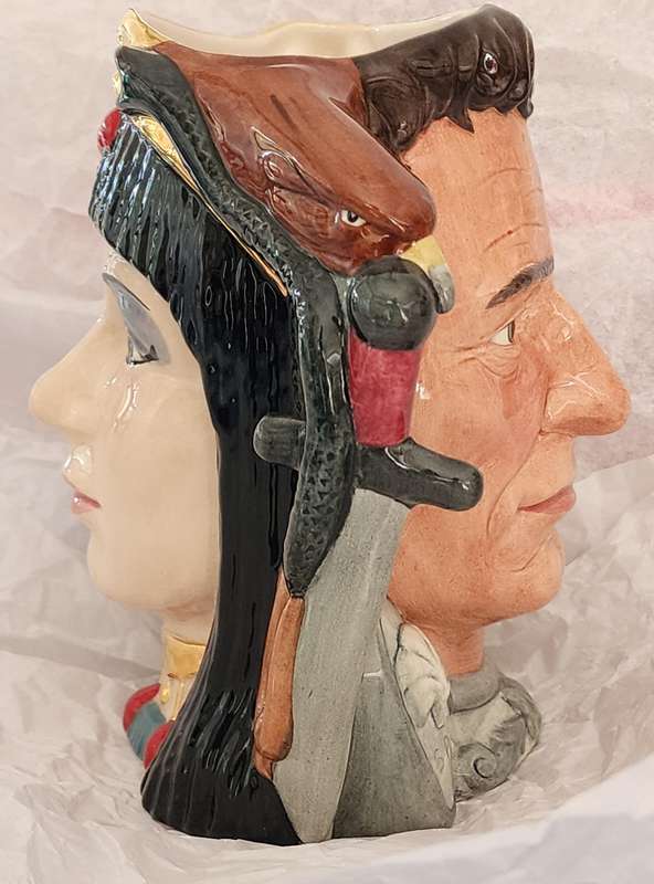 Royal Doulton Limited Edition Character Jug, "Anthony & Cleopatra" Double sided LARGE D6728