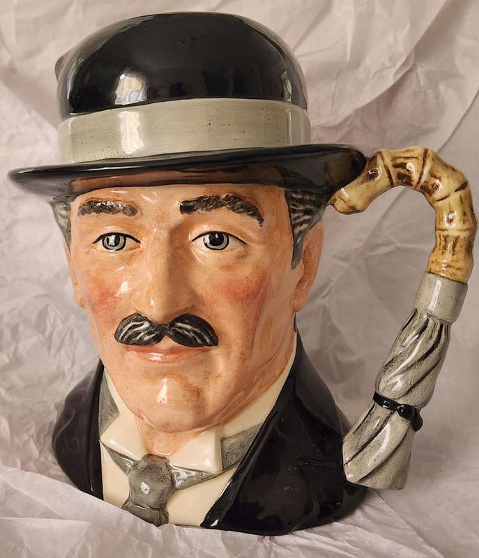 Royal Doulton LARGE Character Jug, "CITY GENT", D6815-magnificent Gorgeous umbrella handle
