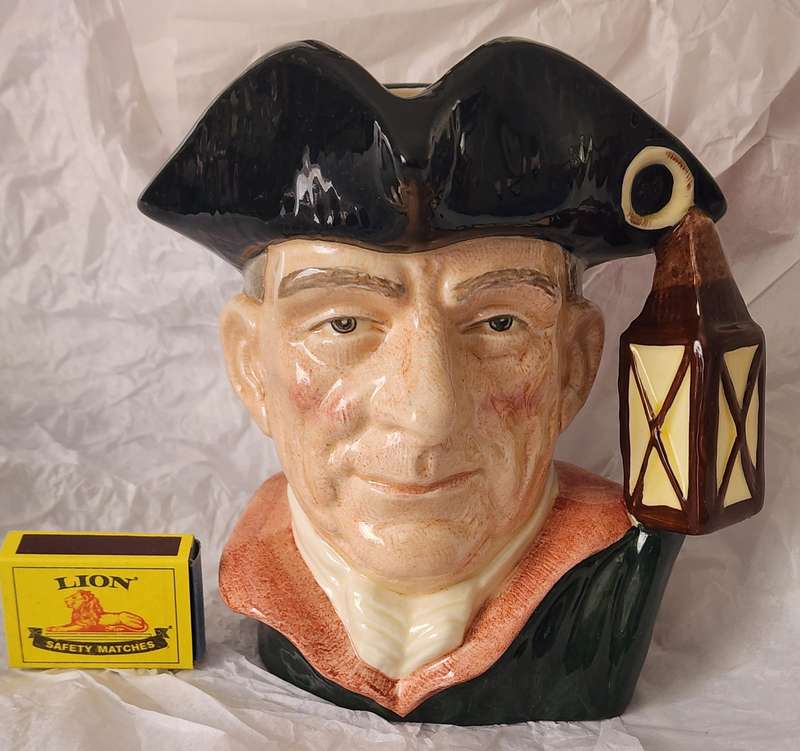 Royal Doulton LARGE Character Jug, "NIGHT WATCHMAN", D6569-magnificent (Williamsburg SERIES)