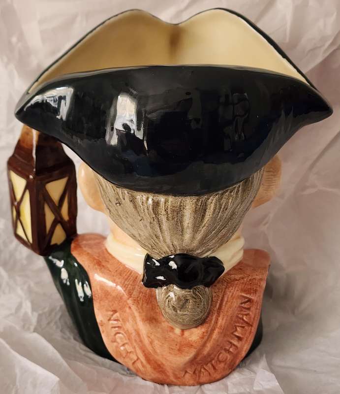 Royal Doulton LARGE Character Jug, "NIGHT WATCHMAN", D6569-magnificent (Williamsburg SERIES)