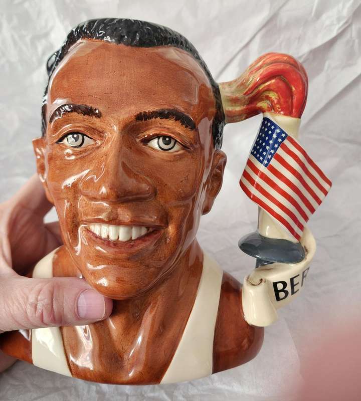 Royal Doulton "JESSE OWENS" - Large Character Jug D7019-Stunning Jug of year '96- OLYMPICS, -LTD