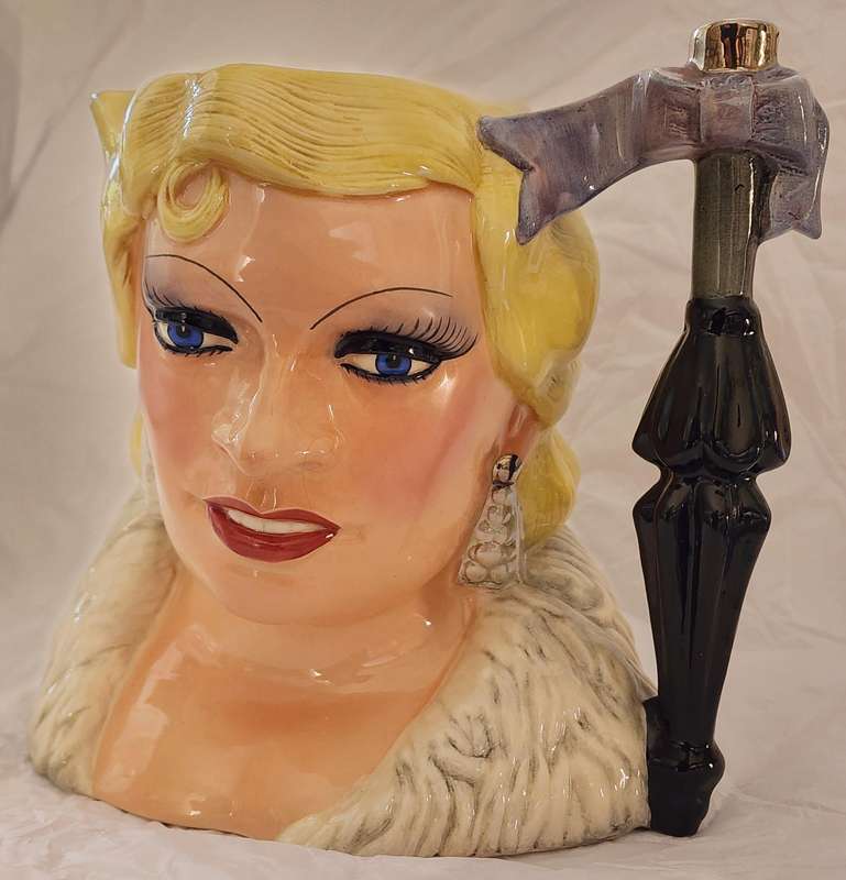 Royal Doulton LARGE Character Jug, " Mae WEST", D6688 - magnificent jug! HUGE size celebrity jug!
