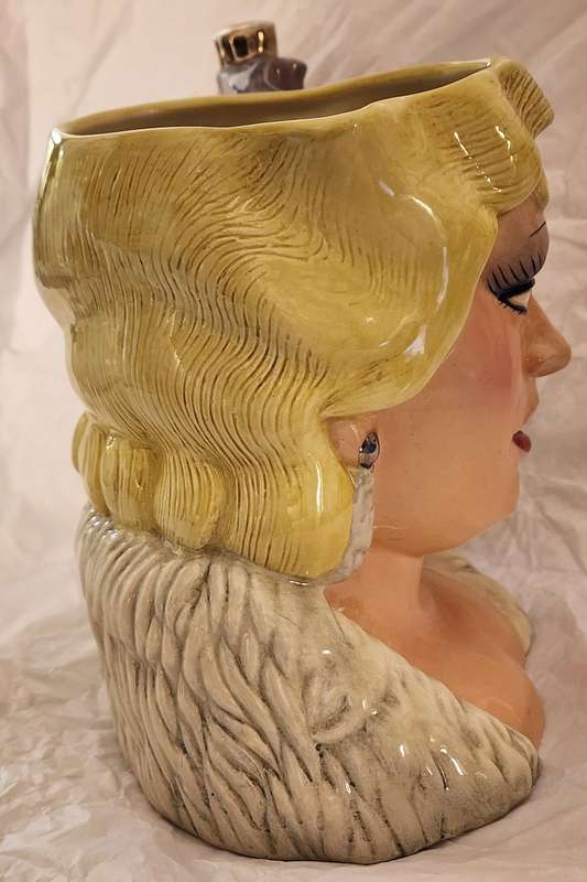 Royal Doulton LARGE Character Jug, " Mae WEST", D6688 - magnificent jug! HUGE size celebrity jug!