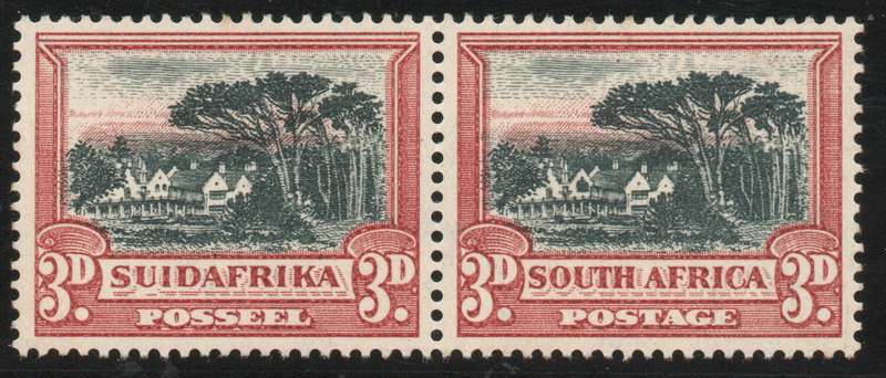 South Africa 1930-45 Roto 3d black & red with shuttered window variety lmm. SG 45b. Cat £225 (2022)