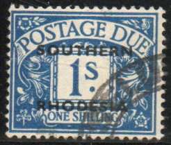 Southern Rhodesia 1951 Postage Due 1/- very fine used. SG D7. Cat £7,50 (2022)