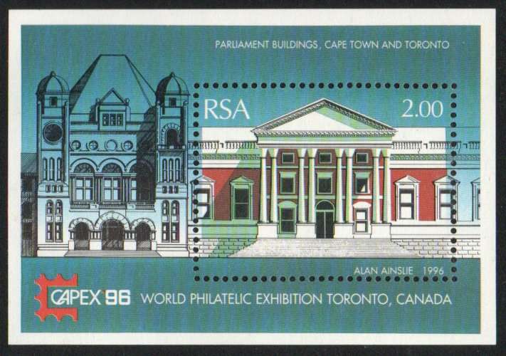 South Africa 1996 CAPEX '96 Philatelic Exhibition Toronto mini sheet umm. SACC 954. Cat R25(2023-25)