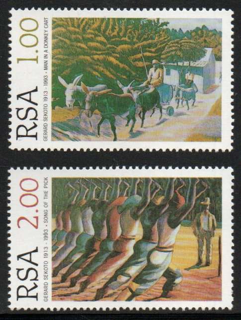 South Africa 1996 Gerard Sekoto Artist set of 2 unmounted mint. SACC 949-950. Cat R21 (2023-25)