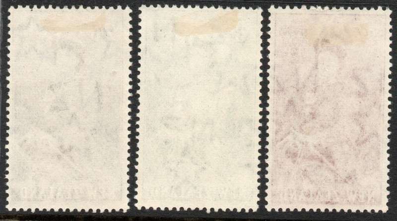 New Zealand 1953-59 QEII Definitive 2/6d - 5/- very fine lmm. SG 733d - 735. Cat £62 (2022)
