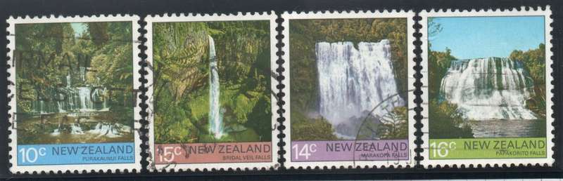 New Zealand 1976 Waterfalls set of 4 very fine used. SG 1121-4. Cat £3,40 (2012)