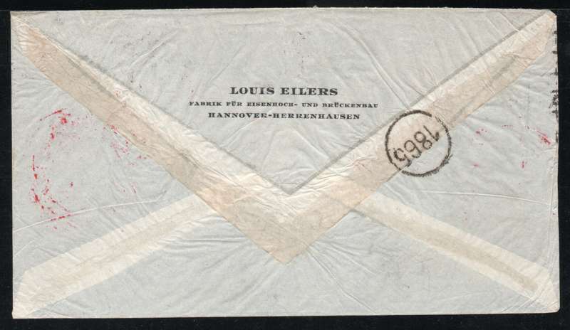 Germany 1936 Air Mail Cover Hannover, Herrenhausen to Buenos Aires Argentina.
