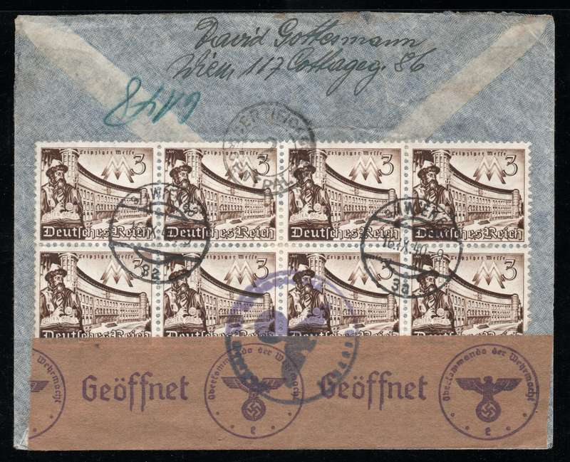 Germany 1940 WWII censored registered air mail cover from Wien to Buenos Aires Argentina. Scarce