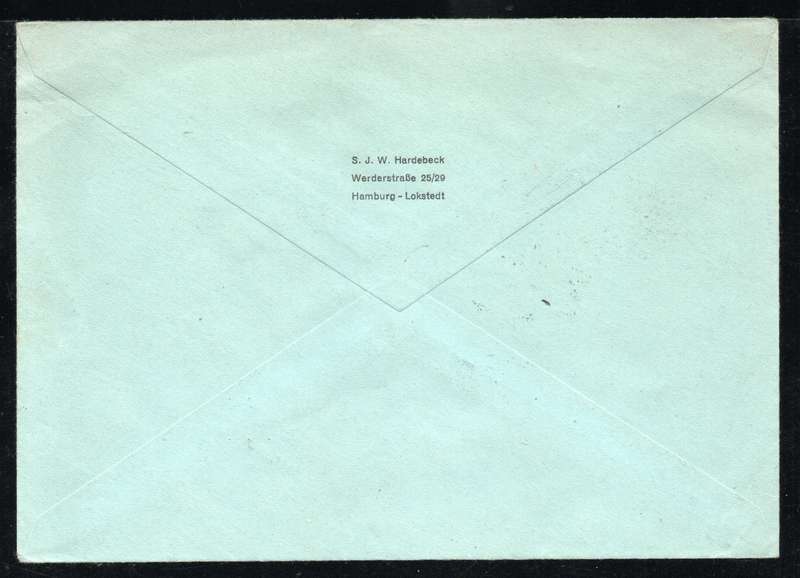 Germany 1938 Air Mail Cover from Hamburg to Johannesburg South Africa. 1937 15+10pf & 40+35pf stamps