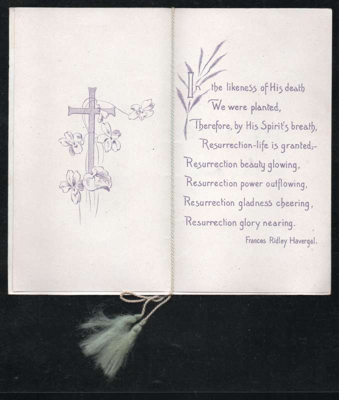 Antique picturesque Easter Card with Easter Angel Child holding music sheet sent in 1909.