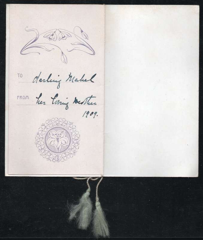 Antique picturesque Easter Card with Easter Angel Child holding music sheet sent in 1909.