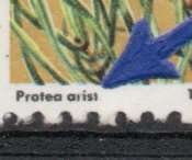 South Africa 1977 Protea Definitive 10c block 4 with variety "ata" in name omitted umm. SACC 427var