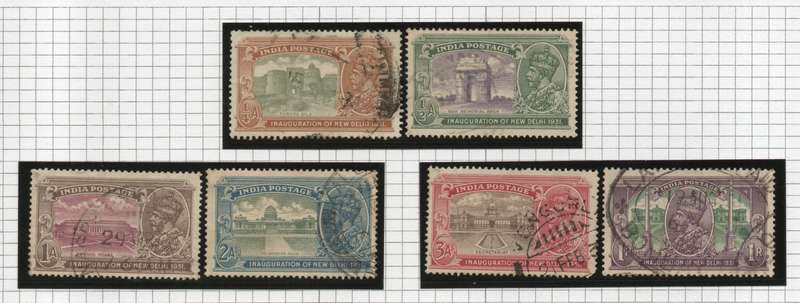 India 1931 Inauguration of New Delhi set of 6 very fine used. SG 226-231. Cat £50 (2022)