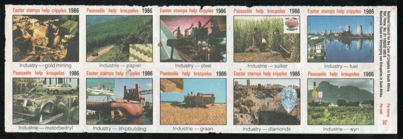 South Africa 1986 Easter stamps sheet of 10 mint.
