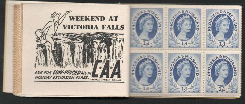 Rhodesia and Nyasaland 1955 QEII 5/- Booklet 6 complete unexploded & unmounted. Cat R1000 (2023-25)