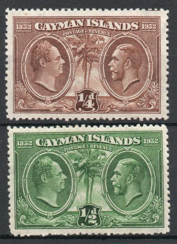 Cayman Islands 1932 Cent of Assembly of Justices & Vestry ¼d - ½d mint. SG 84-85. Cat £4,25 (2022)