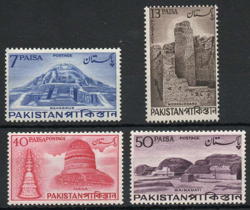 Pakistan 1963 Archaeological series set of 4 lightly mounted mint. SG 188-191. Cat £3,50 (2022)