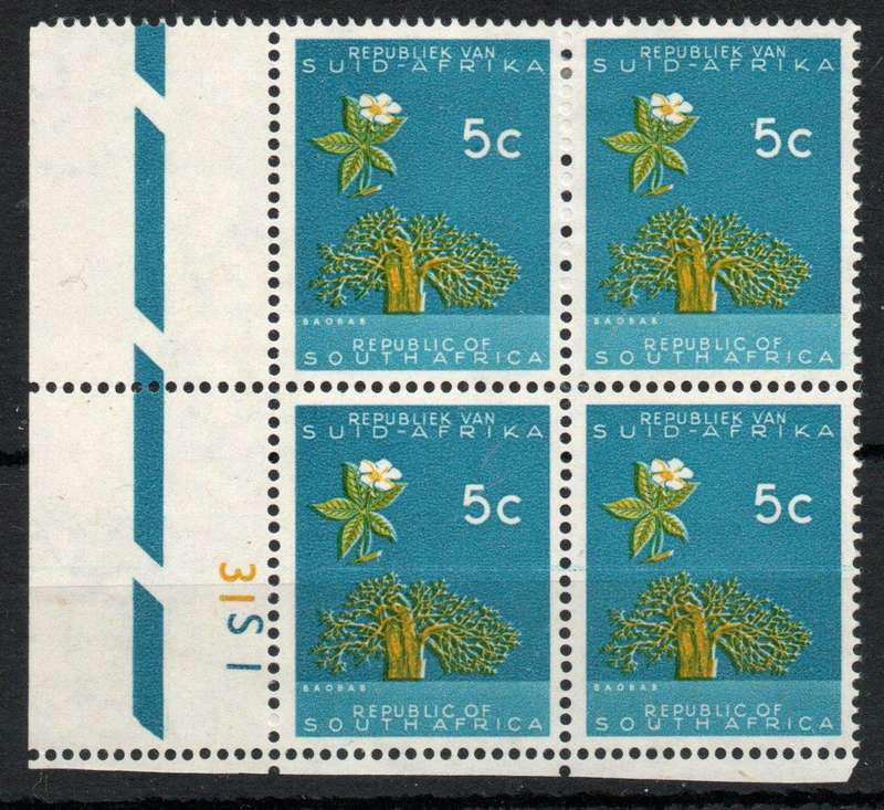 South Africa 1961 Definitive 5c control block of 4 mounted mint. SACC 203. Cat R40. (2023-25)