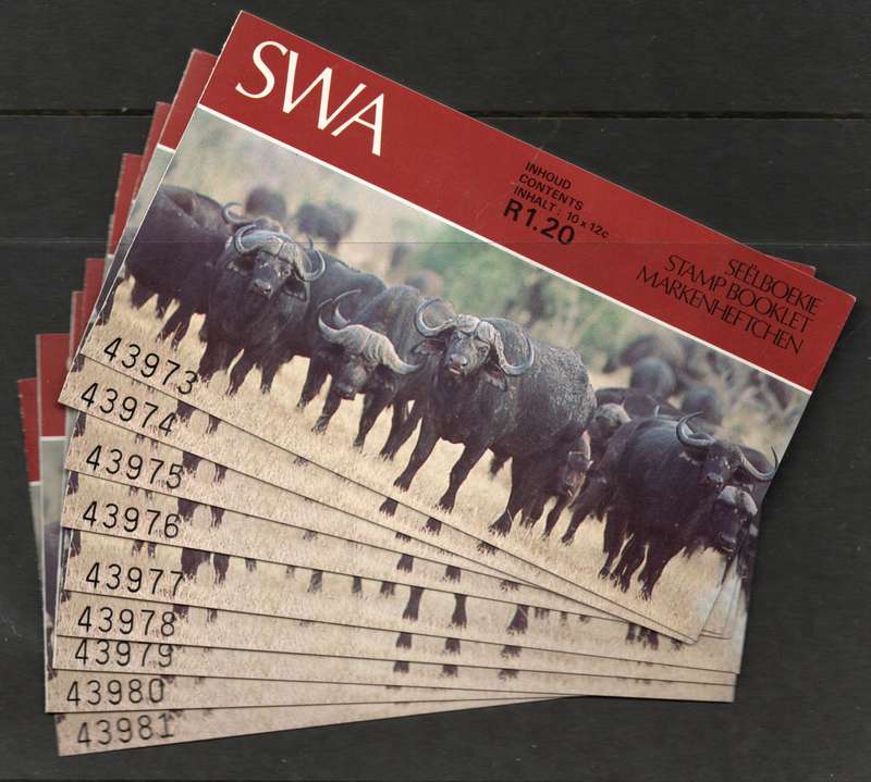 South West Africa 1986 Booklet No. 2 (SACC 471) 9 consecutive booklets 43973-43981 all complete umm.