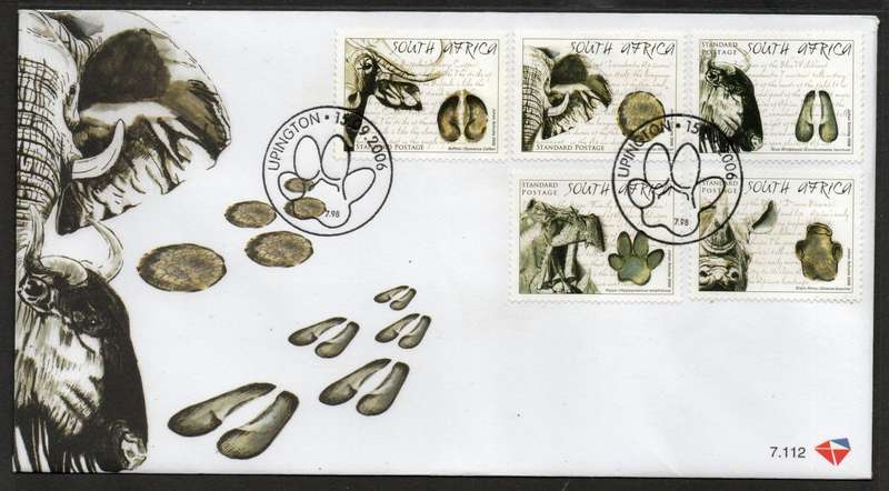 South Africa 2006 Animal tracks FDC 7.112. Cat R55 (2023-25)