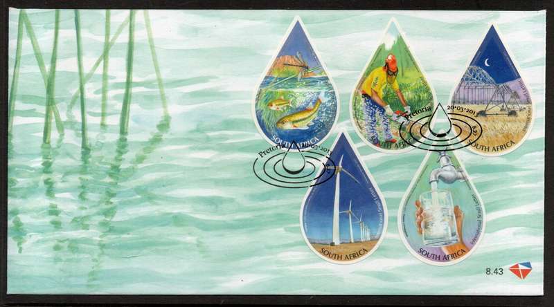 South Africa 2013 Water Cooperation set of 5 on FDC 8.43.  SACC 2235. Cat R120 (2023-25)