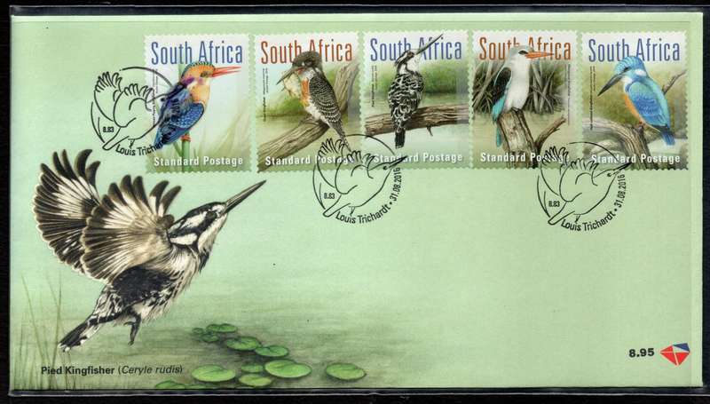 South Africa 2015 SA Kingfishers set of 5 on FDC 8.95. SACC 2283. Cat R300 (2025)
