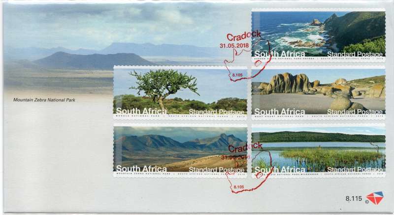 South Africa 2018 SA National Parks set of 5 on FDC 8.115. Cat R150 (2025)