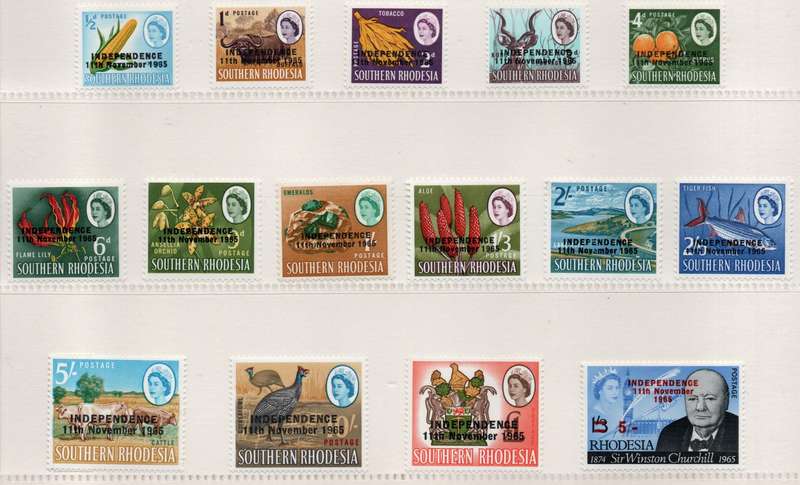 Rhodesia 1966 Definitive set of 15 unmounted mint. SACC 131-145. Cat R719 (2023-25)