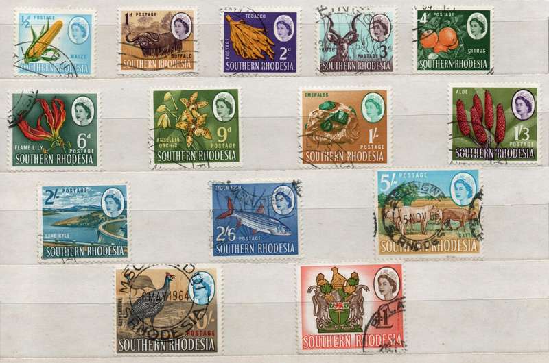 Southern Rhodesia 1964 Definitive set of 14 very fine used. SACC 94-107. Cat R974 (2023-25)