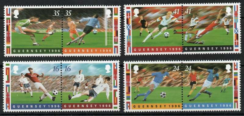 Guernsey 1996 European Football Championship set of 8 umm. SG 696-703. Cat £6,10 (2013)