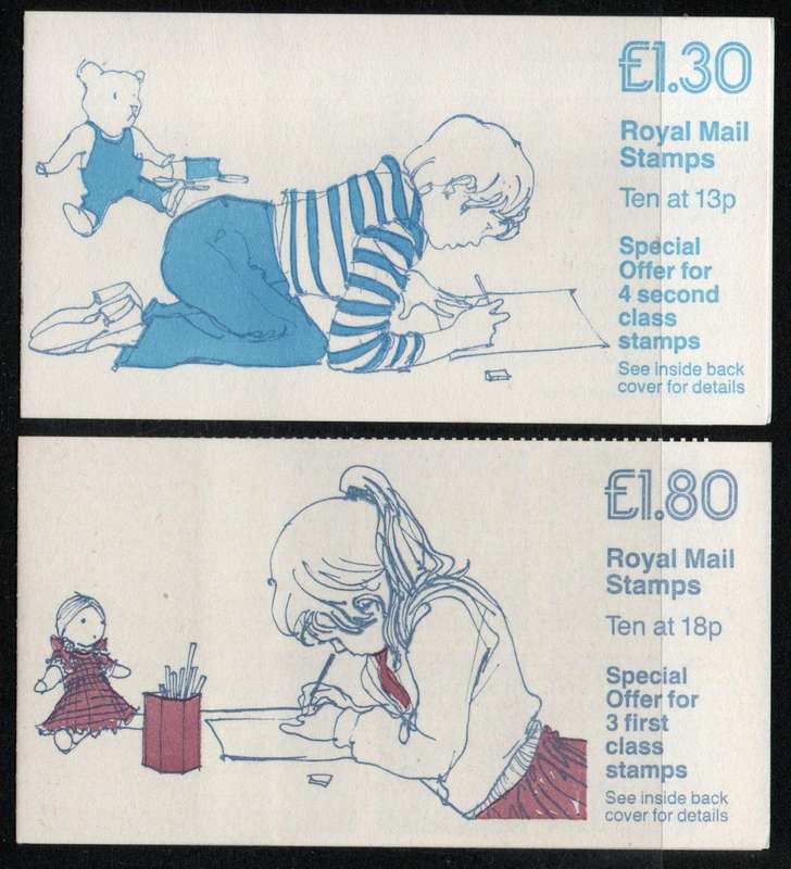 Great Britain 1987 Jolly Postman £1,30 & £1,80 Booklets umm.  SG FL11B & FU5A. Cat £6,50 (2018)