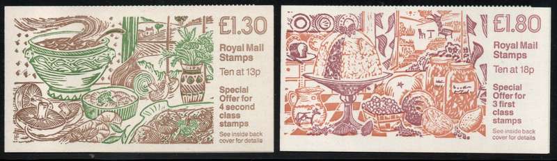 Great Britain 1988 £1,30 & £1,80 Booklets unmounted mint.  SG FL13 & FU7. Cat £6,50 (2018)