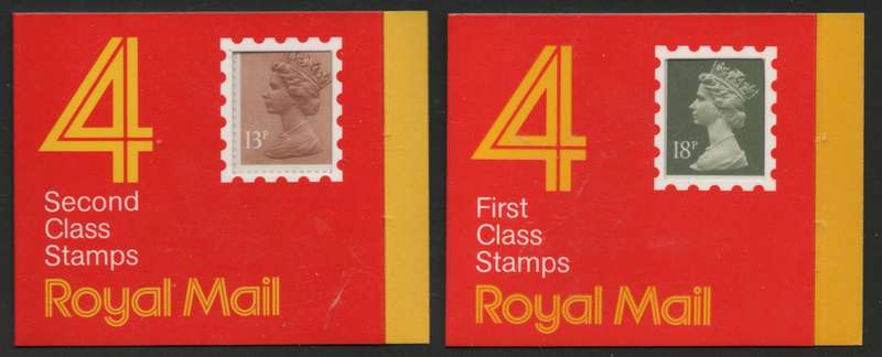 Great Britain 1987 2 Booklets containing 4 x 13p & 18p stamps umm. SG GA1 & GC1. Cat £4,50 (2018)